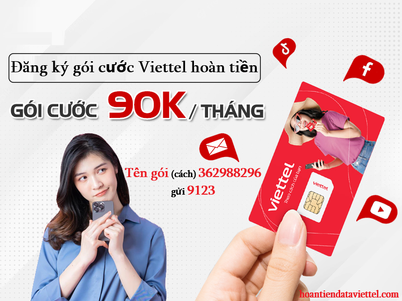 Các gói cước Viettel 90k 1 tháng hoàn tiền data